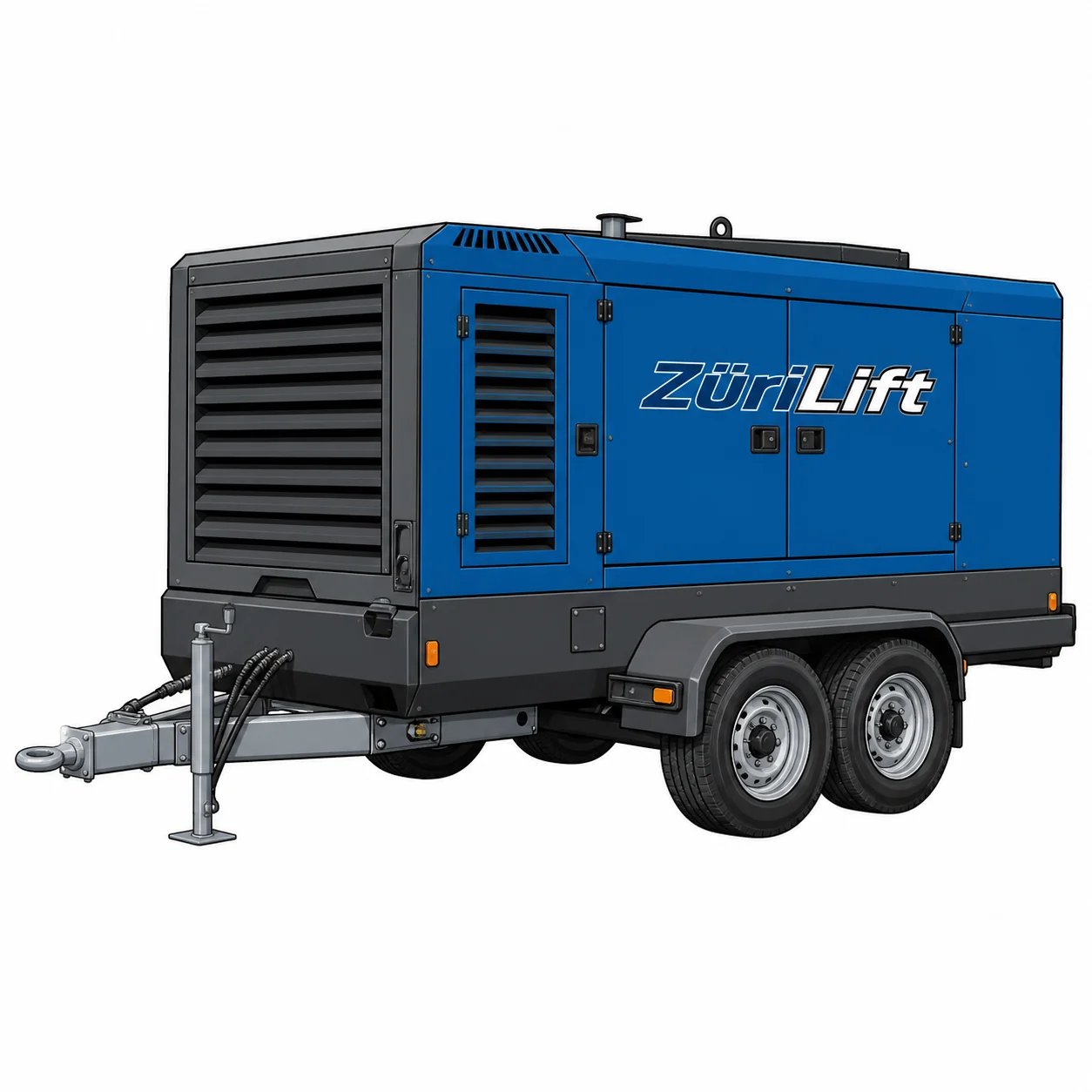ZüriLift ATLAS COPCO X-AIR+ 1200-40 Kompressor bis zu 40 bar 40m³/min – technische Illustration