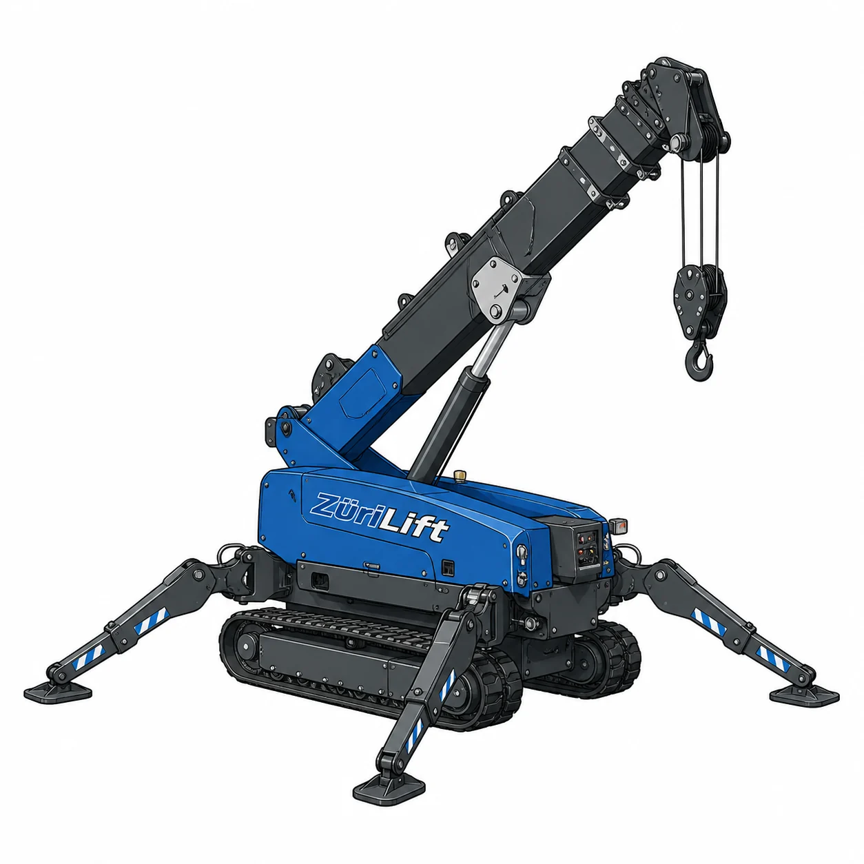 ZüriLift Elektro-Minikran 9.3m – technische Illustration