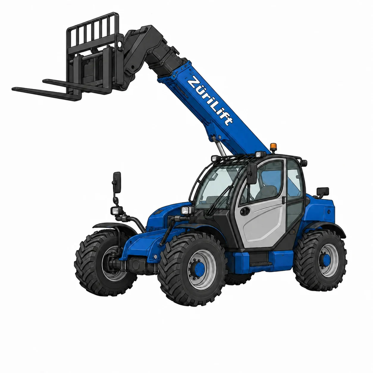 ZüriLift Teleskopstapler Manitou 12.55m 3.5t – technische Illustration